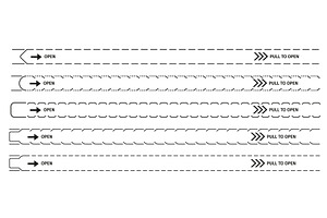 Perforated vector tear strip borders, an Object Illustration by Vector Tradition