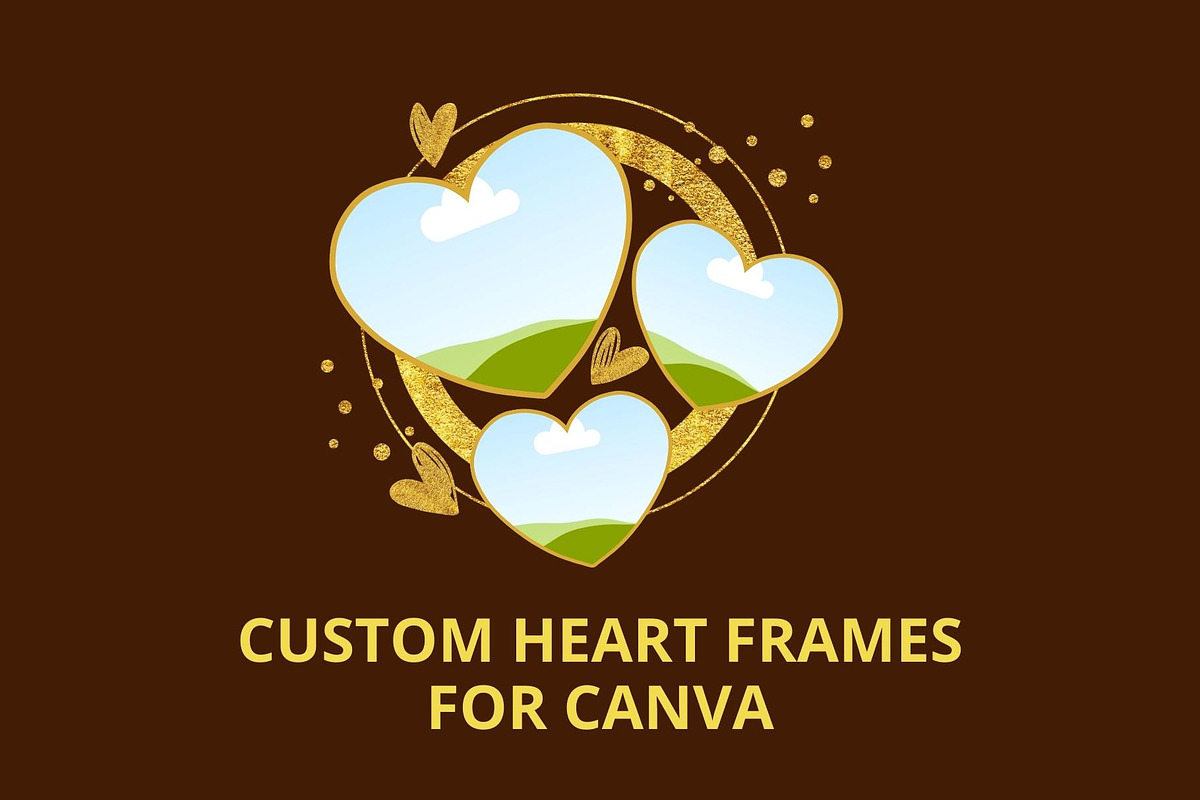 Gold Glitter Picture Frames Canva, a Shape Add-On by ilonitta (Photo 9 of 10)