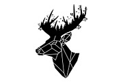 Deer Antler Silhouette Bundle, an Object Illustration by yasushie (Thumbnail 19 of 31)
