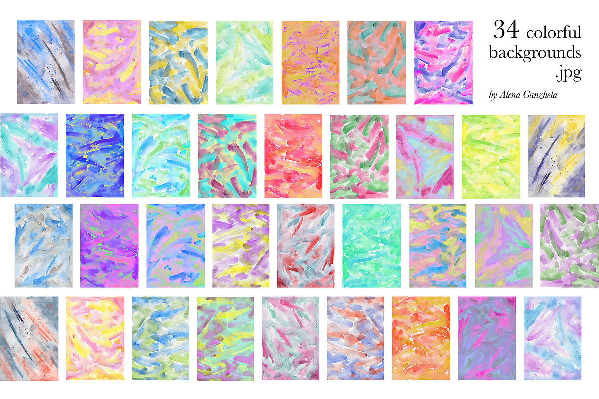 summer vibes watercolor textures, a Texture Graphic by alenaganzhela (Photo 15 of 16)