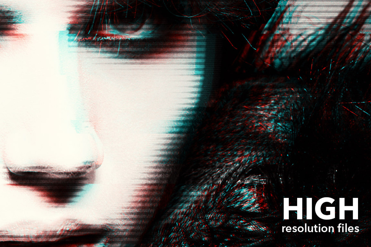 Digital Glitch Effect PSD Templates preview 2