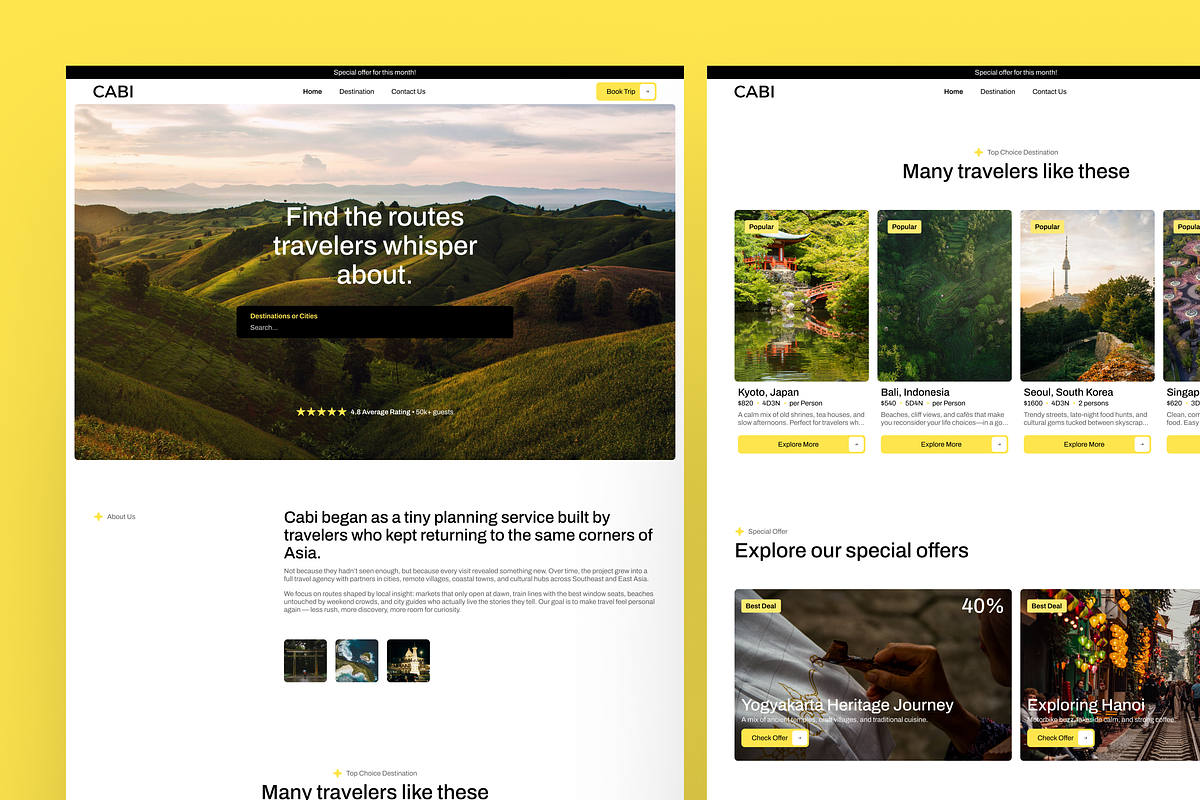 Travel Agency Figma Template, an UI Kit Template by Rozepaars Design (Photo 2 of 5)