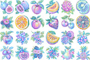Fruit Watercolor Clipart Set, an Illustration by designcity5 (Thumbnail 2 of 5)