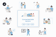 Connected Safe Seniors Illustration, an Object Graphic by Jump Studio (Thumbnail 1 of 12)