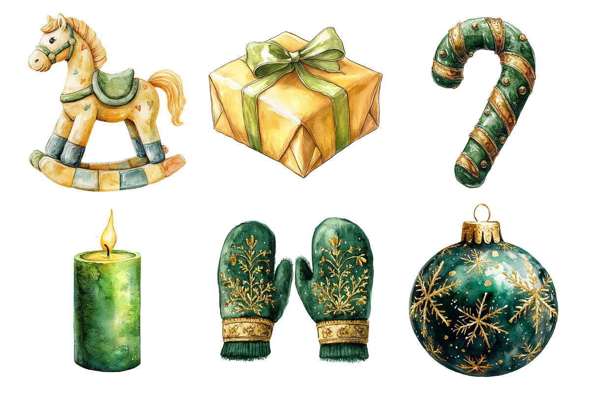Green and Gold Christmas Sublimation, an Illustration by Daily.Designs (Photo 5 of 5)