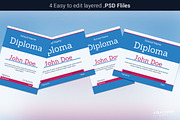 Blue Diploma Template, a Stationery Template by Krukowski Graphics (Thumbnail 3 of 3)
