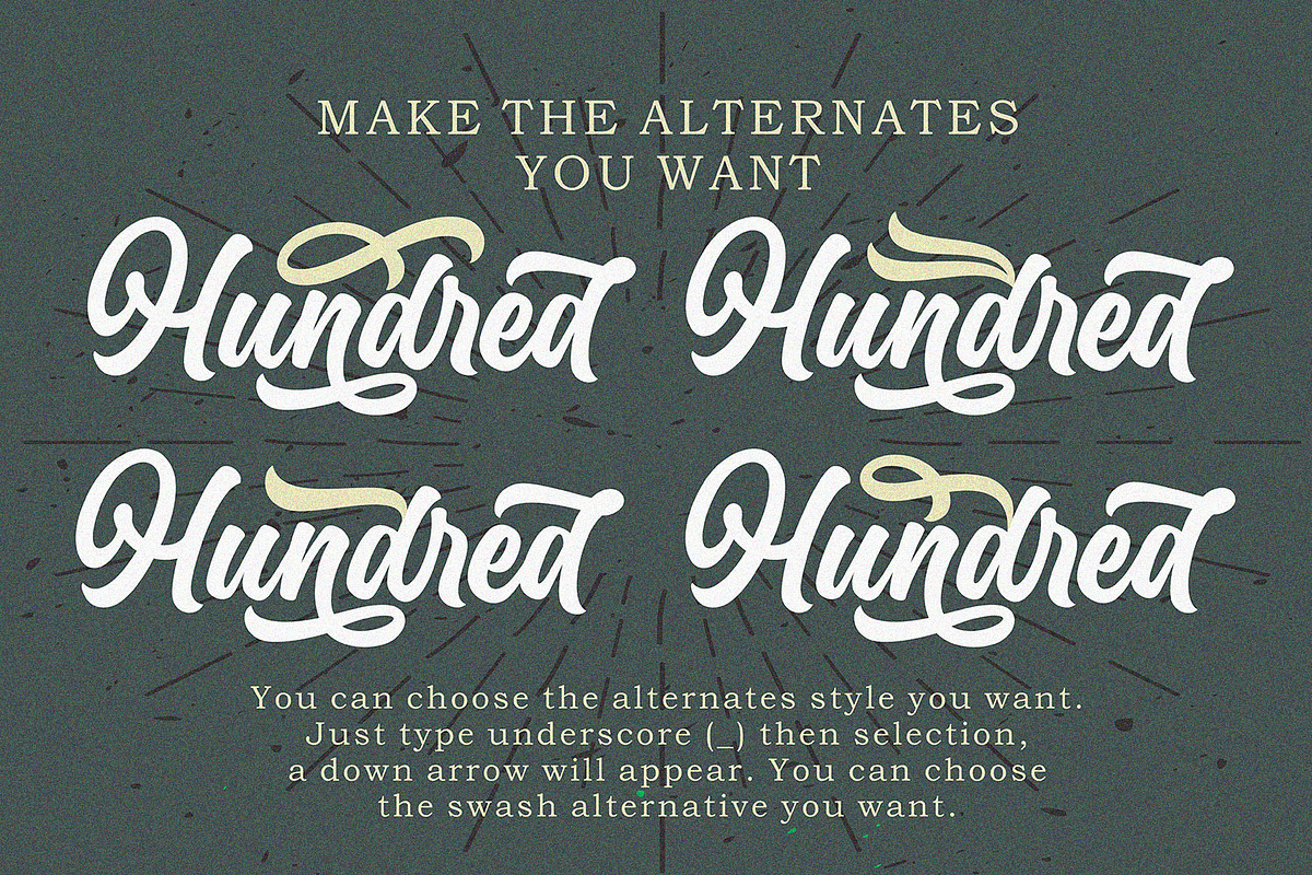 Hundred Miracles - Urban Restro Font, a Script Font by Subectype Studio (Photo 8 of 11)