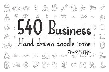 540 Business Hand Drawn doodle Icons