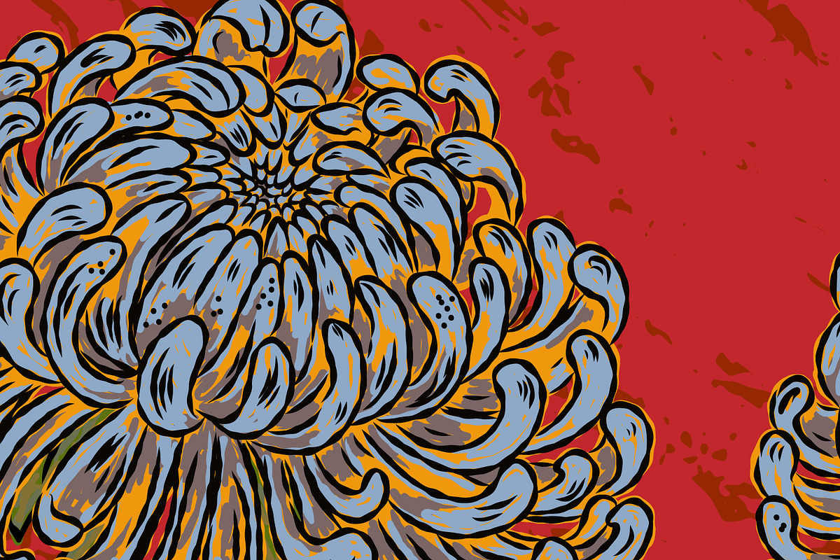 Vintage Chrysanthemum Maximalist, a Pattern Graphic by NayaChu (Photo 7 of 9)