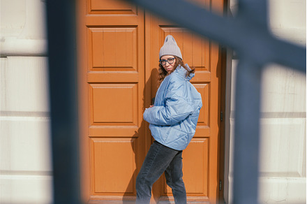 Portrait of a stylish woman in blue, a Person Photo by Jan Jack Russo Media