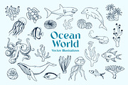 Ocean Marine Animal Illustrations, an Animal Illustration by Annakaroline (Thumbnail 2 of 8)
