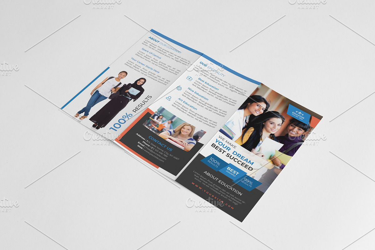 Education Trifold Brochure, a Brochure Template by GreenPixi (Photo 2 of 4)