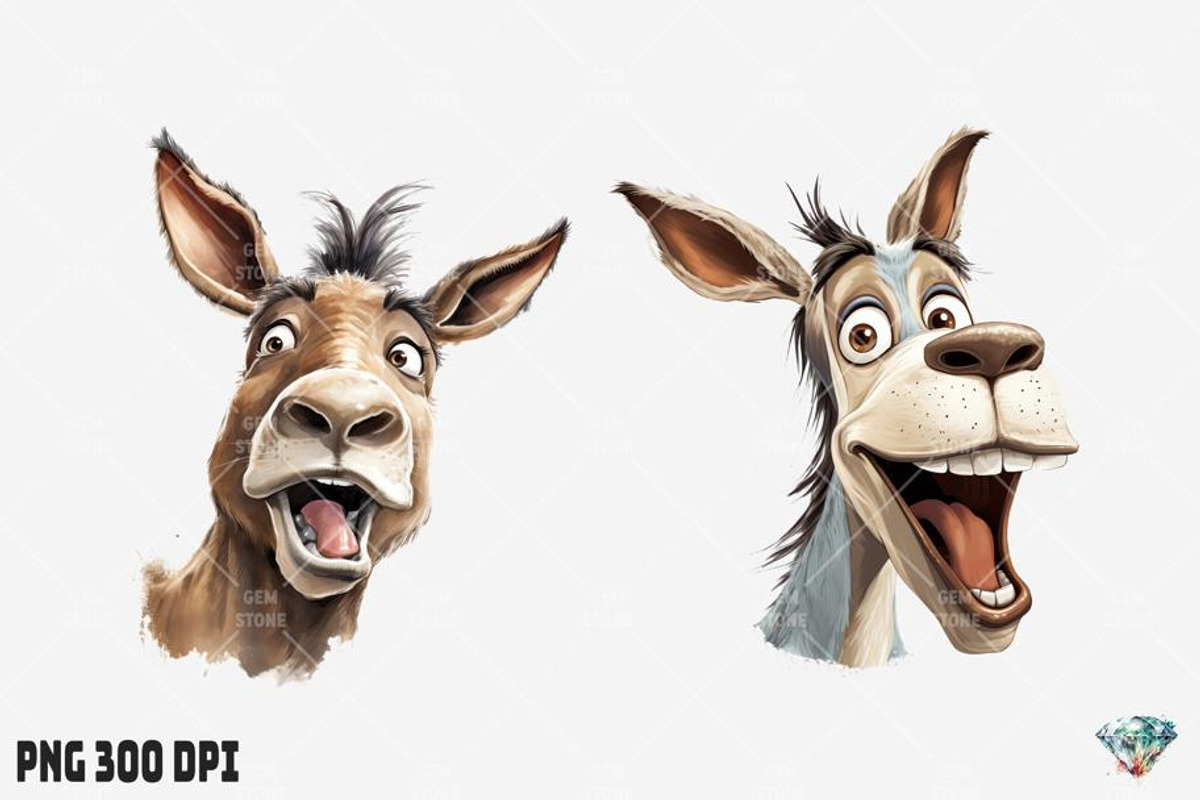 Funny Happy Donkey Face, an Illustration by Gemstone (Photo 3 of 4)