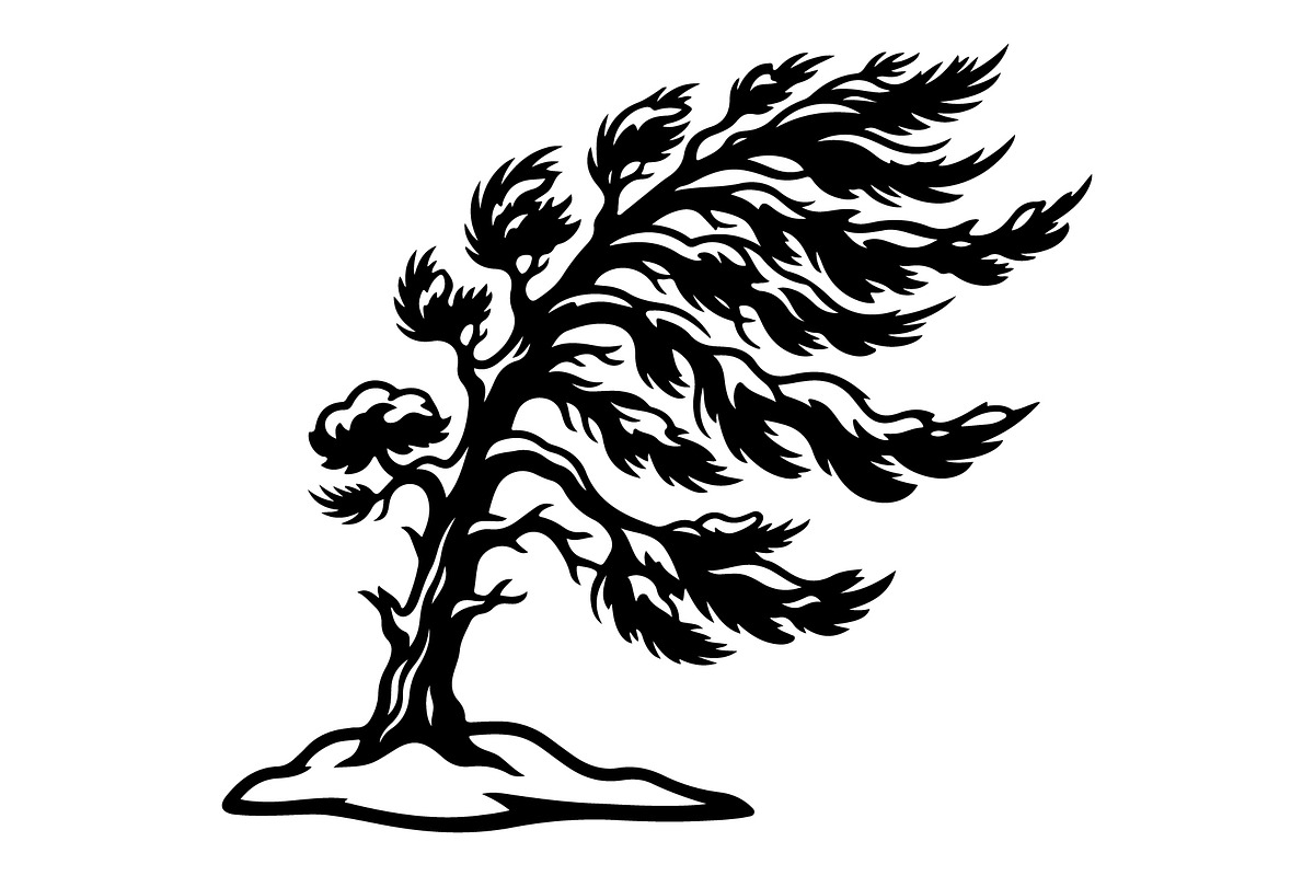 Windblown Tree Silhouette, an Object Graphic by Gfx_Store (Photo 11 of 16)
