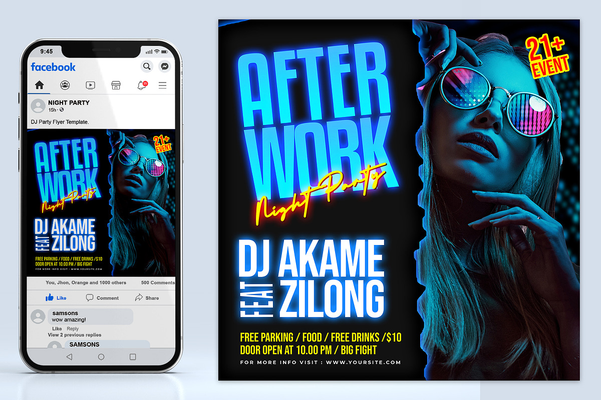 Dj Party Flyer Template, a Flyer Template by AbcStudio