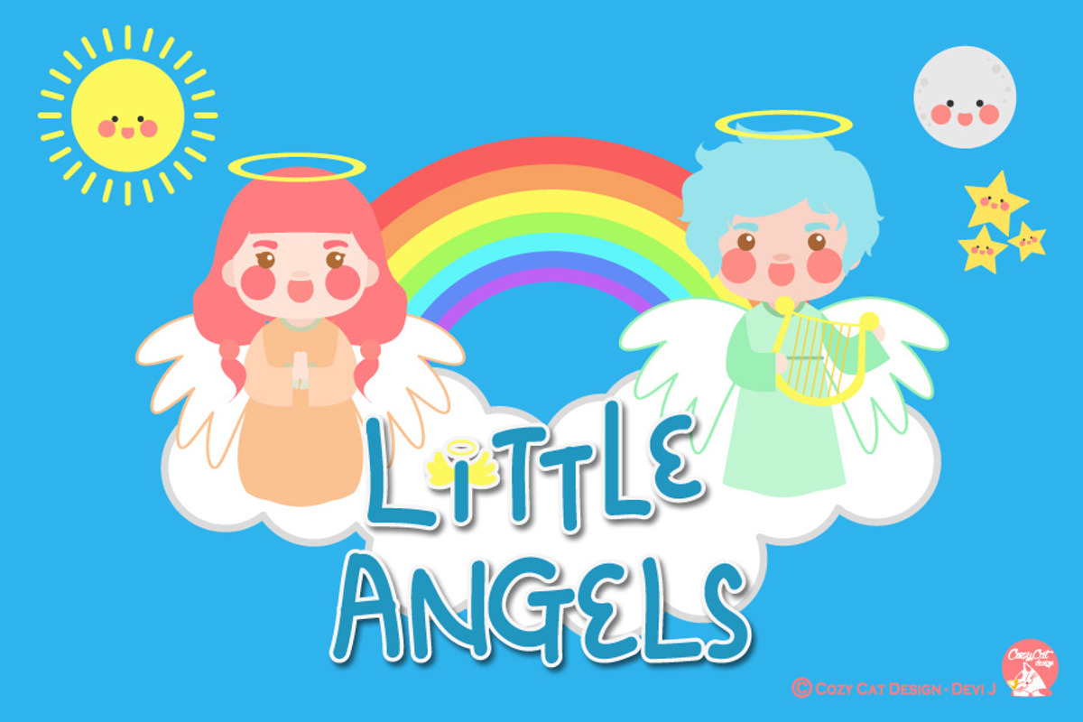 Little Angels Digital Clipart, an Education Illustration by Cozy Cat Design (Photo 2 of 5)