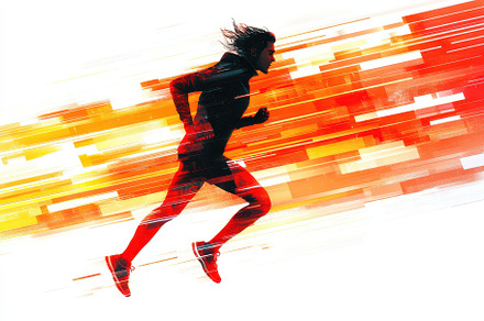 Runner in motion: a dynamic portraya, a Background Photo by Pixeness