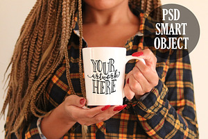 CHERRY NOIR Fall Plaid Mug Mockup