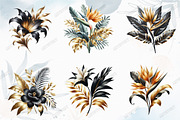 Black and Gold Tropical Clipart, a Graphic by designcity5 (Thumbnail 3 of 5)