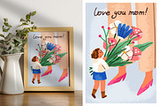 Happy Mother day greeting cards set, a Background Graphic by Good Studio (Thumbnail 5 of 6)