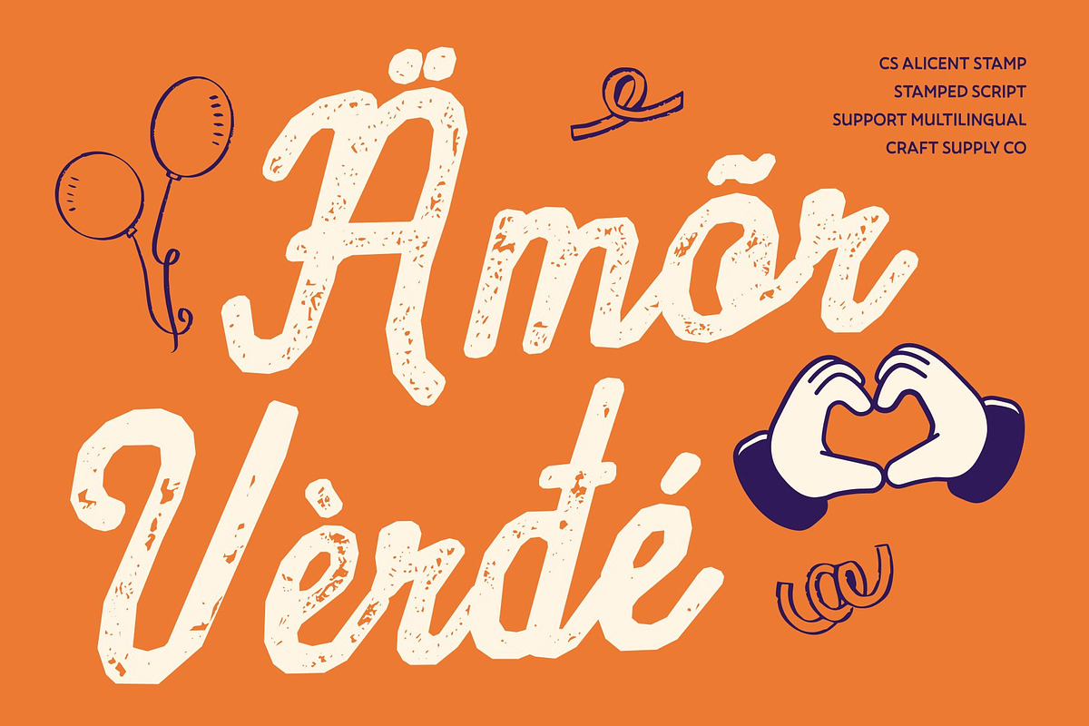 CS Alicent Stamp, a Script Font by Craft Supply Co. (Photo 7 of 8)