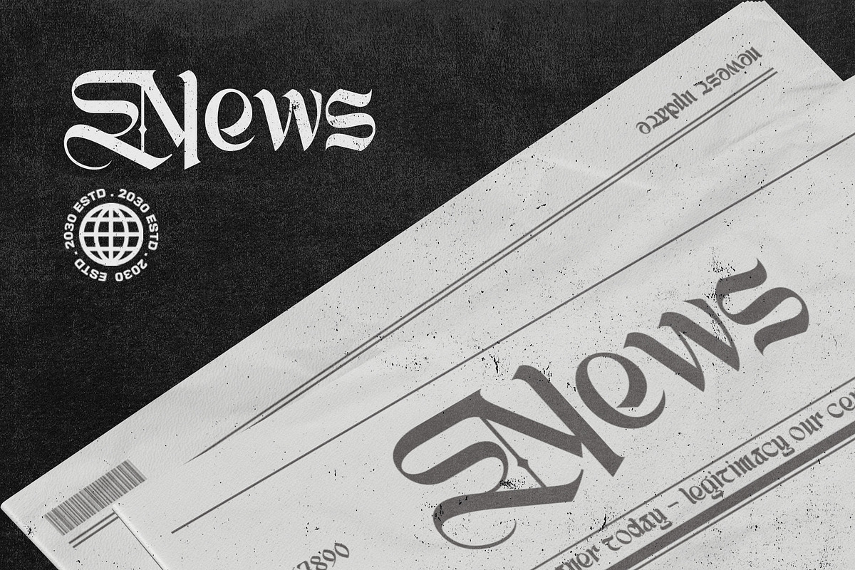 Zerothen - Gothic Display Typeface, a Blackletter Font by Letterara (Photo 3 of 14)