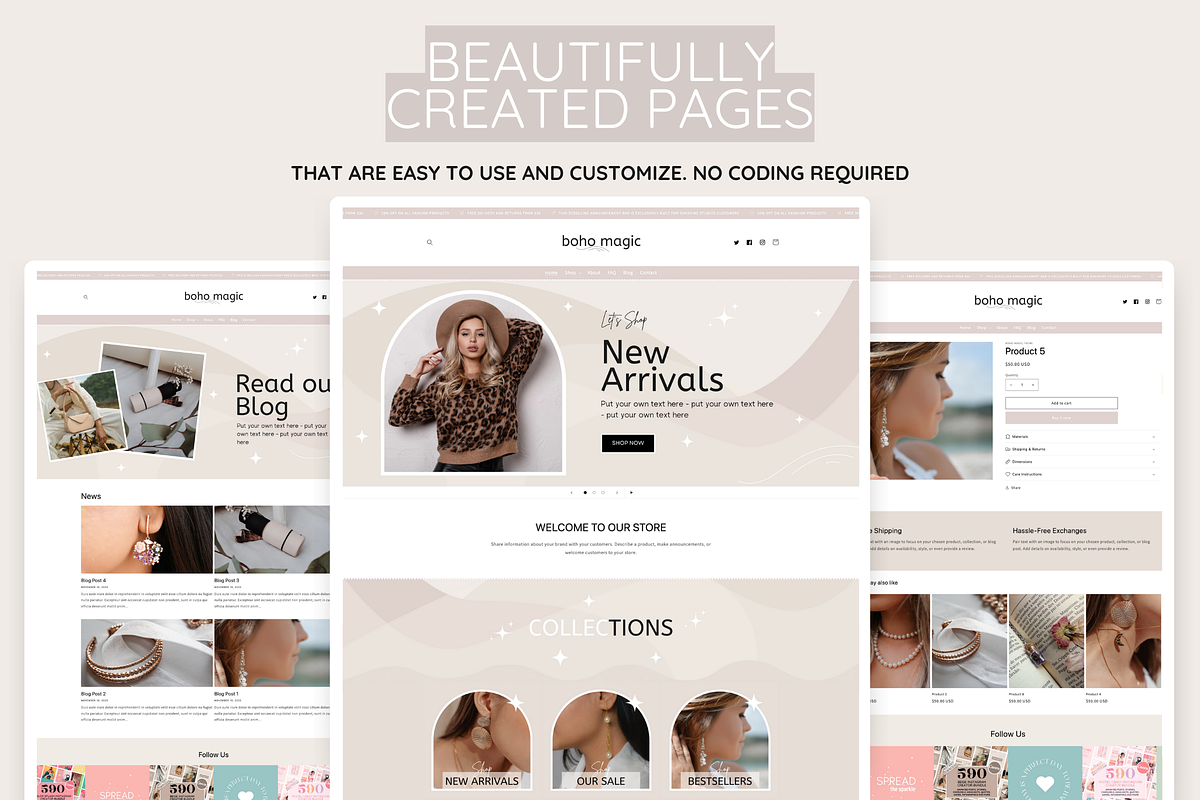 Boho Magic Shopify Theme, a Shopify Template by SunshineStudioBoutique (Photo 6 of 10)