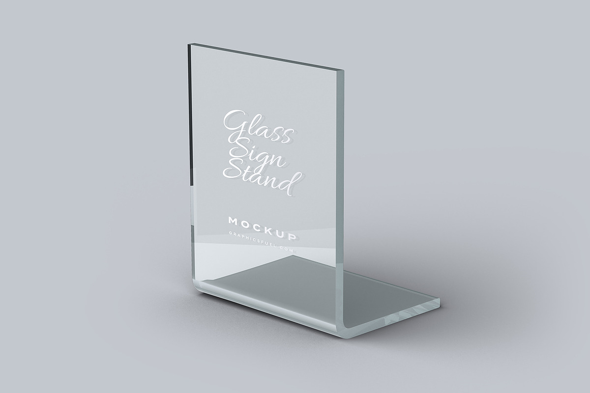 Glass Sign Stand Mockup, a Product Mockup by Graphicsfuel (Photo 8 of 10)