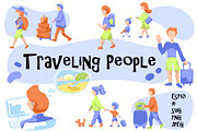 Traveling People Vector Illustration, a Person Illustration by RabbitAndPencil (Thumbnail 1 of 7)
