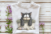 Whimsical Easter Black Cat Clipart, an Illustration by OK Design (Thumbnail 6 of 6)