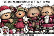 Whimsical Christmas Teddy Bear PNG, an Illustration by OK Design (Thumbnail 1 of 6)
