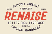 Renaise - Letter Sign Typeface, a Sans Serif Font by Garisman Std (Thumbnail 1 of 9)