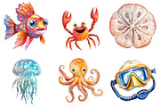 Watercolor Ocean Clipart, an Illustration by Watercolor design (Thumbnail 4 of 4)
