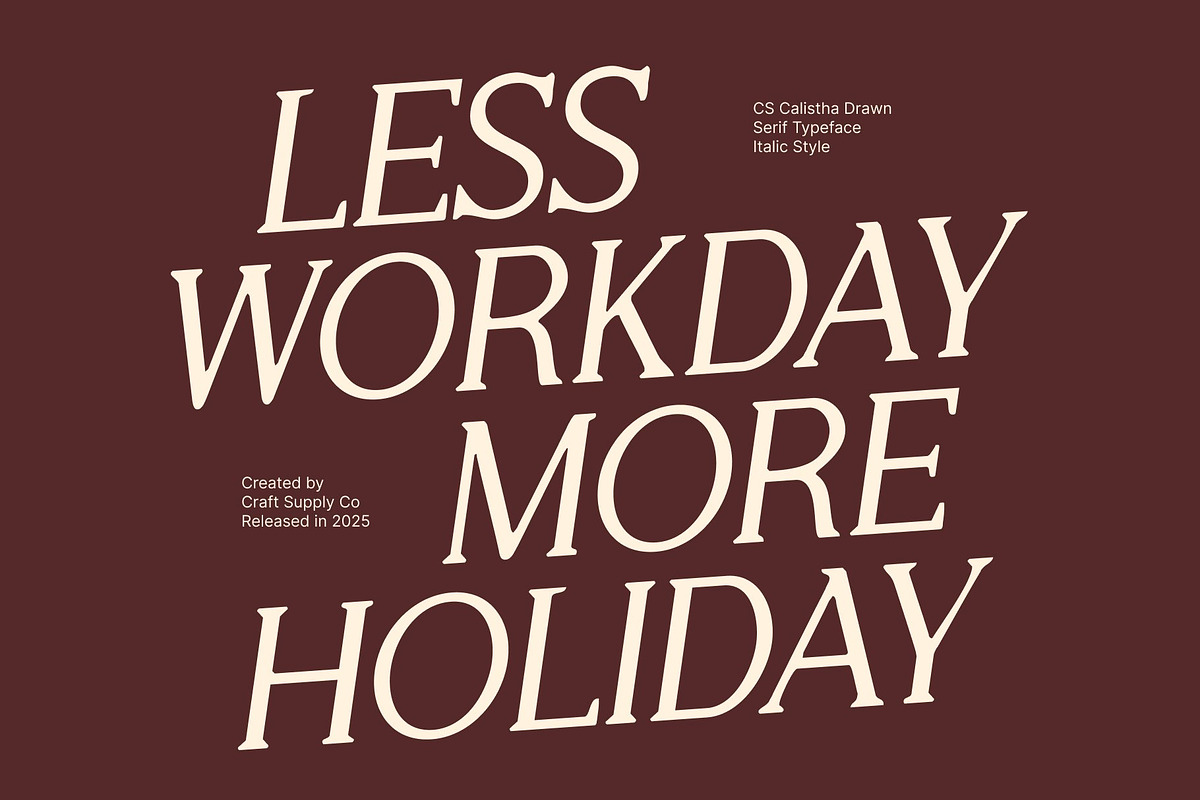CS Calistha Drawn, a Serif Font by Craft Supply Co. (Photo 6 of 8)