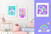 Cute Unicorns Clipart, a Pattern Graphic by ViktoriaARTprint (Thumbnail 13 of 13)