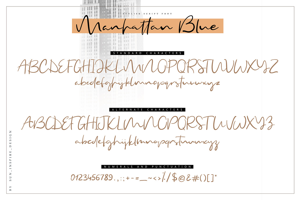 Manhattan Blue Script Font preview 5