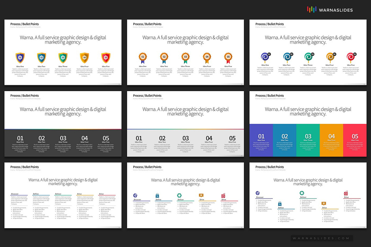 5 Bullet Points PowerPoint Templates, a Presentation Template by Warna Works (Photo 13 of 21)