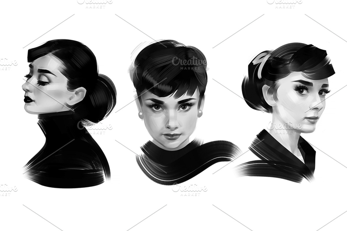 Portraits of Audrey Hepburn, a Person Illustration by Ira Cvetnaya (Photo 4 of 5)