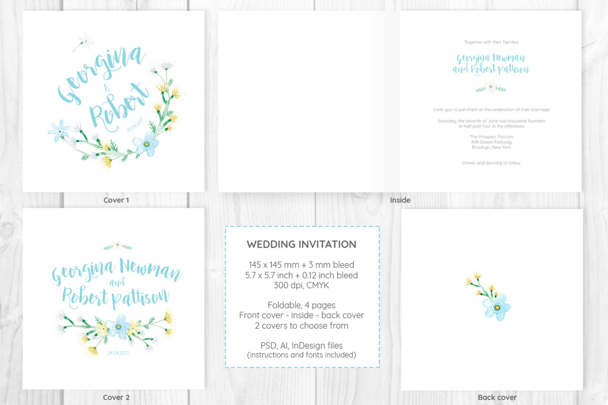 Wild Flowers Wedding Set, an Invitation Template by SimpleThings (Photo 3 of 12)