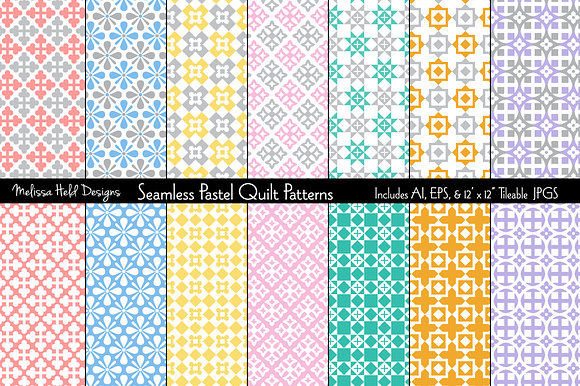 Seamless Pastel Quilt Patterns preview 7