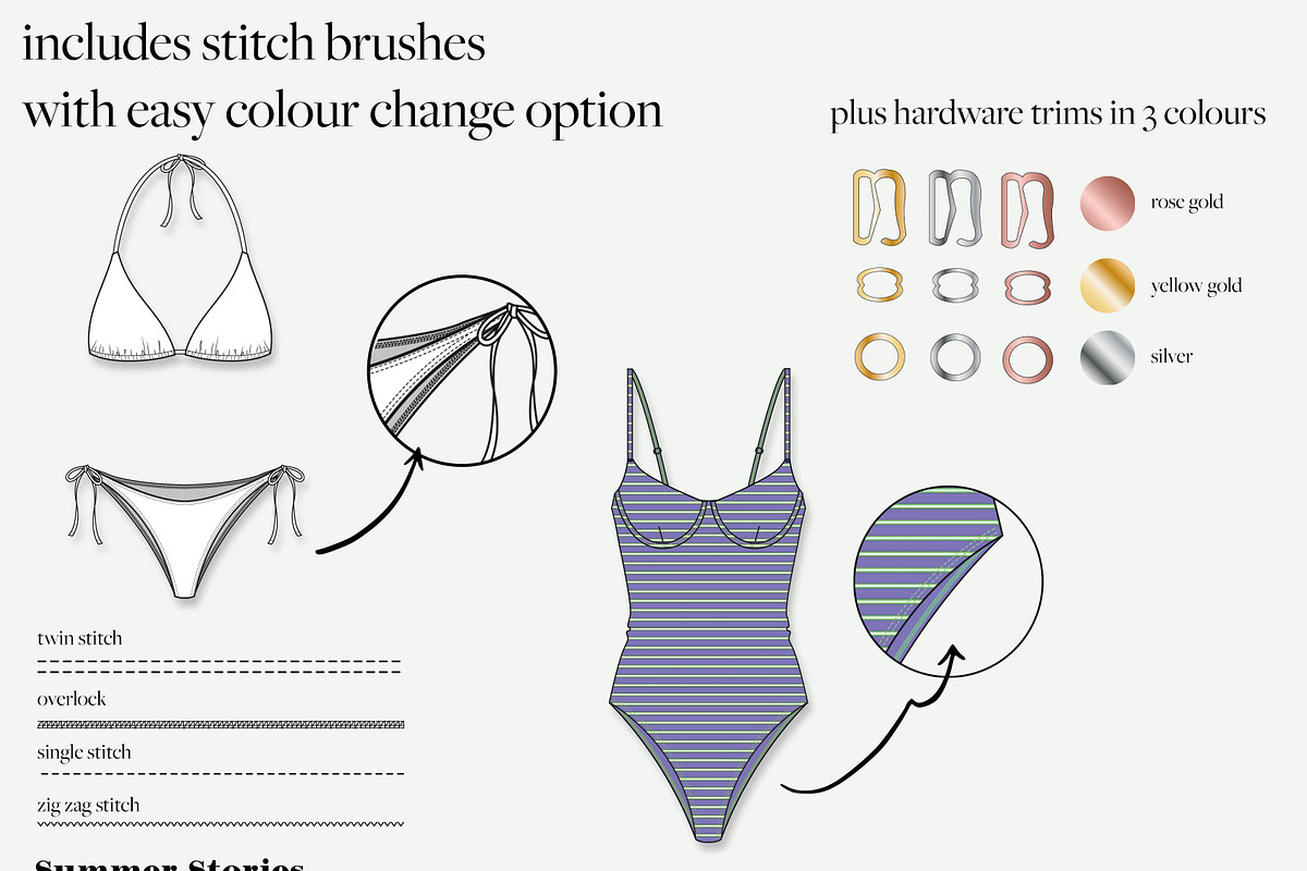 High Res Swimwear Flats Templates, an Object Graphic by Summer Stories (Photo 7 of 8)