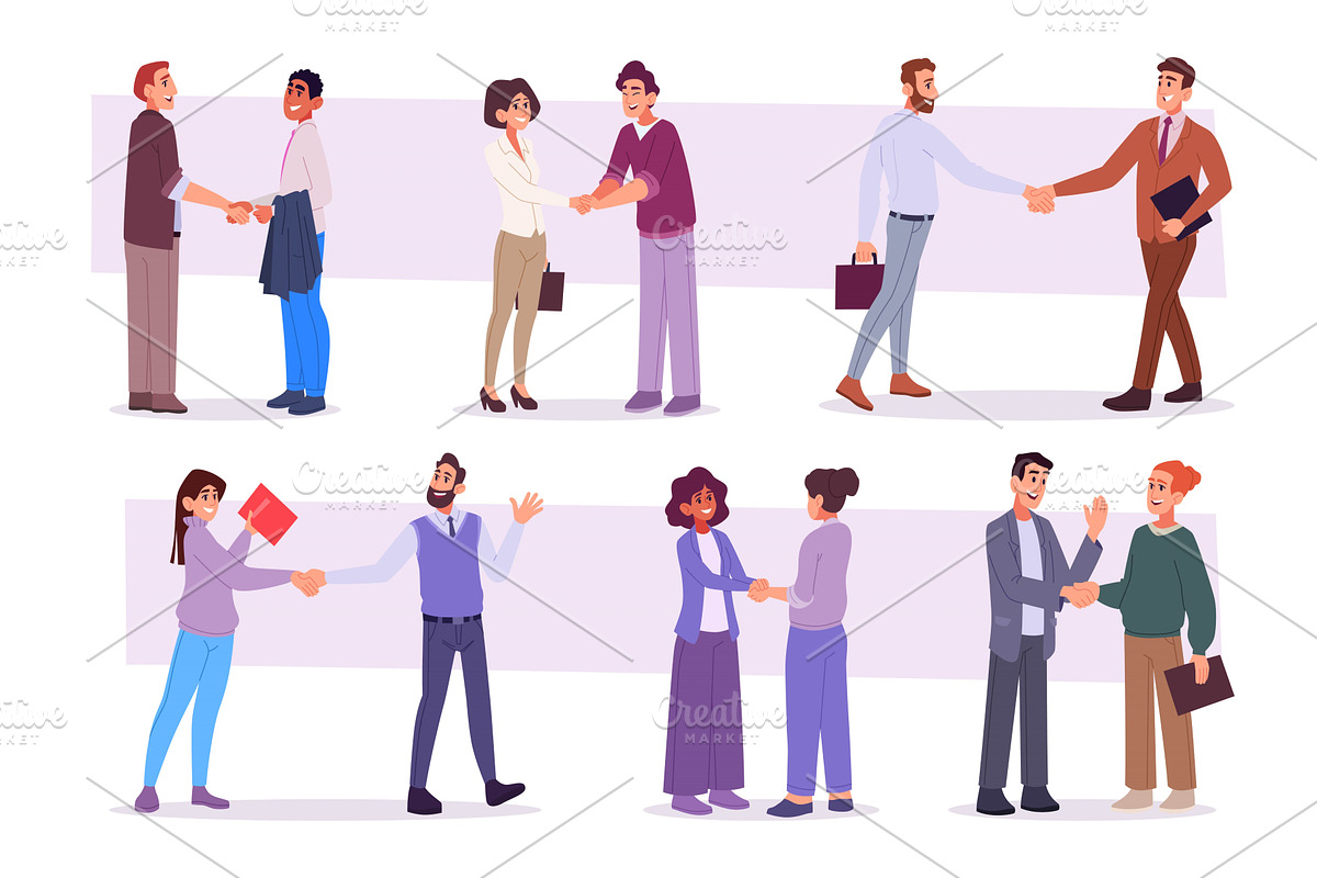 Handshake people. Business, a Finance Illustration by Onyx