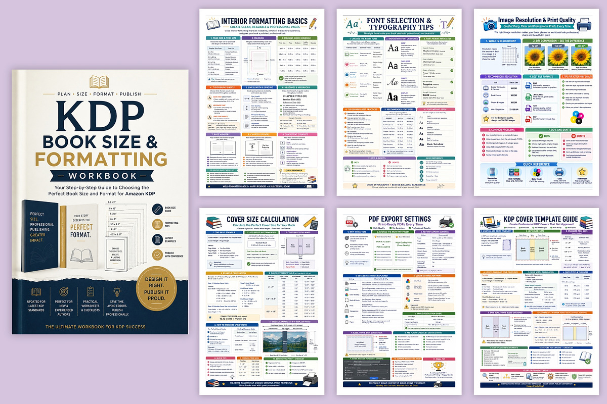KDP Book Size & Formatting Workbook, a Stationery Template by Designmela01 (Photo 5 of 6)