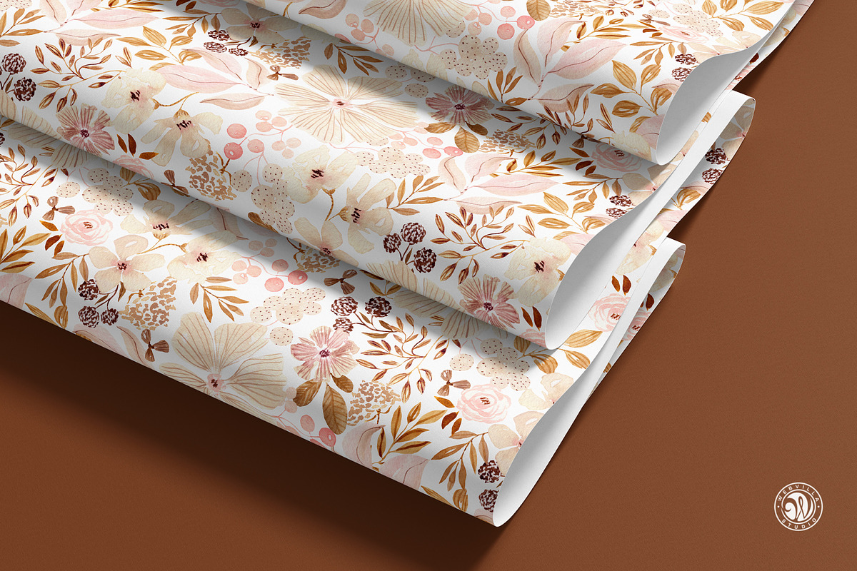 Watercolor Romantic Pattern, a Pattern Graphic by Webvilla Studio (Photo 7 of 8)