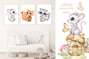 Cute Woodland Baby Animals Clipart 3