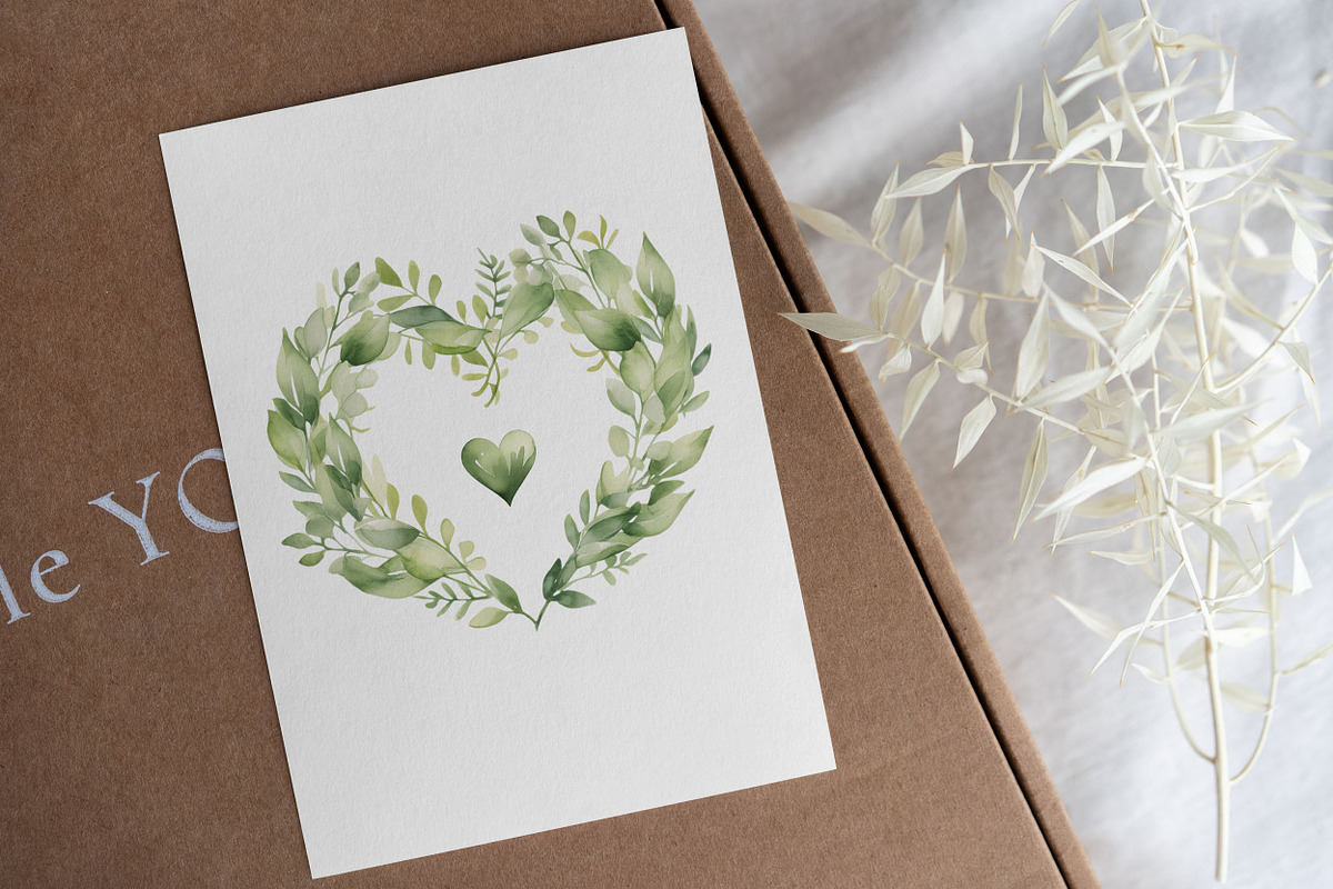 Watercolor greenery clipart, an Object Graphic by MyLittleMeow (Photo 2 of 8)