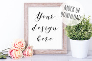 Rustic Wooden Frame Mock Up, a Print Template by Pixomize (Thumbnail 1 of 2)
