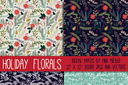 Christmas Holiday Floral Patterns, a Pattern Graphic by PinkPueblo (Thumbnail 2 of 2)
