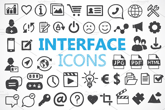 140 Hand Drawn Interface Icons