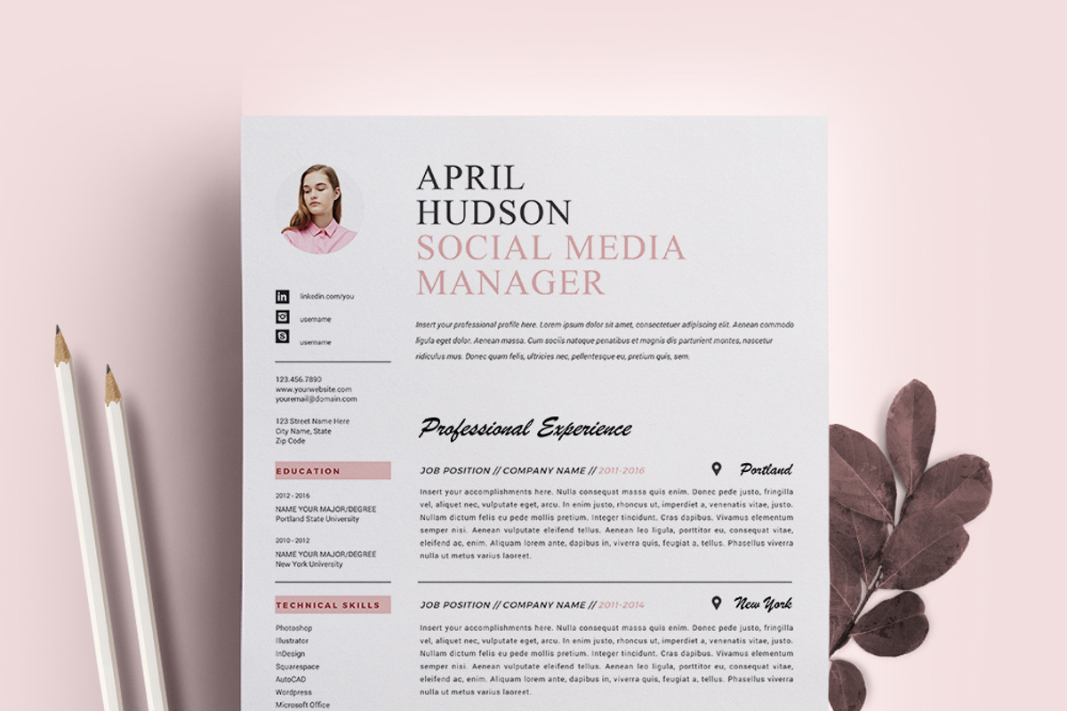 Social Media Resume Template / CV, a Resume Template by Resume21 (Photo 1 of 5)